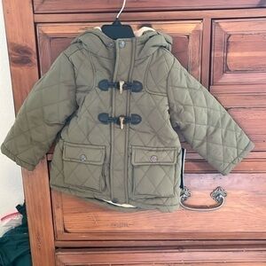 NWT Perry Ellis Boy’s Army Green Winter Coat Size 24 Months